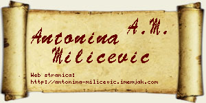 Antonina Milićević vizit kartica